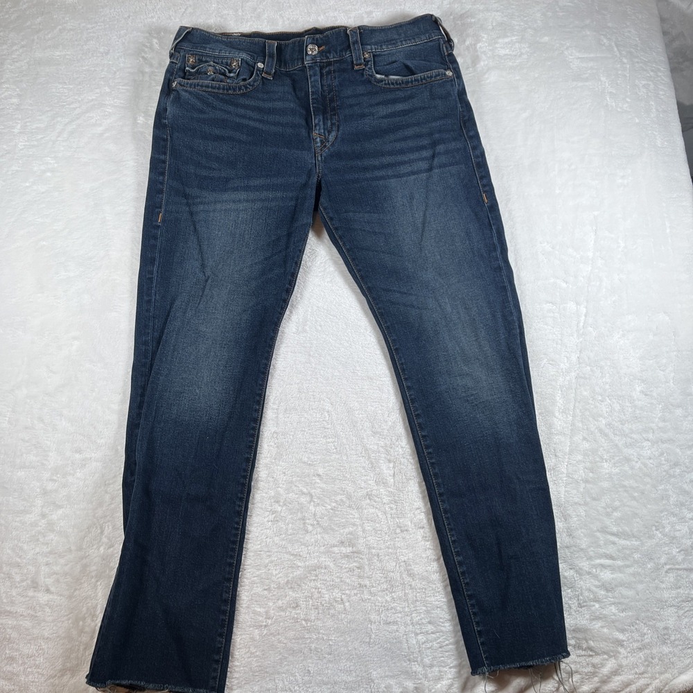 True Religion Ricky Mens Relaxed Straight Leg Jeans‎ Medium Wash Denim Size 38W